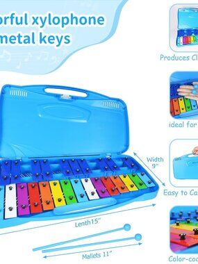 Musical Instrument Kids Percussion enspiel Sets Metallophone Metal Xylophone